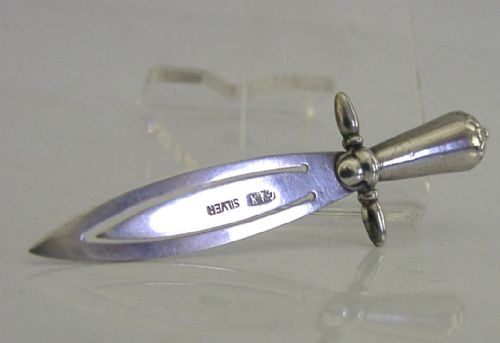 novelty english solid sterling silver trowel bookmark c1910 antique - CATEGORY: ANTIQUE SILVER - DATED 1910