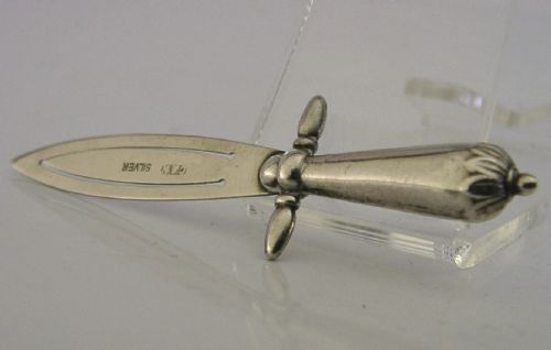NOVELTY ENGLISH SOLID STERLING SILVER TROWEL BOOKMARK C1910 ANTIQUE - ADDITIONAL PHOTO 3