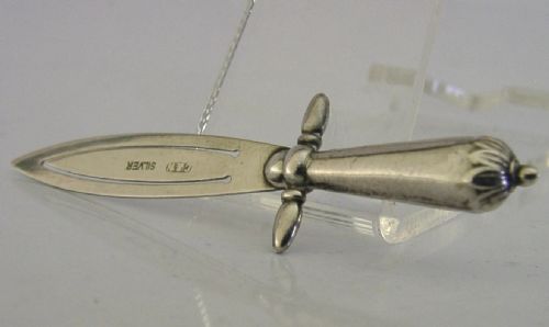 NOVELTY ENGLISH SOLID STERLING SILVER TROWEL BOOKMARK C1910 ANTIQUE - ADDITIONAL PHOTO 4