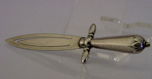 NOVELTY ENGLISH SOLID STERLING SILVER TROWEL BOOKMARK C1910 ANTIQUE - ADDITIONAL PHOTO 5
