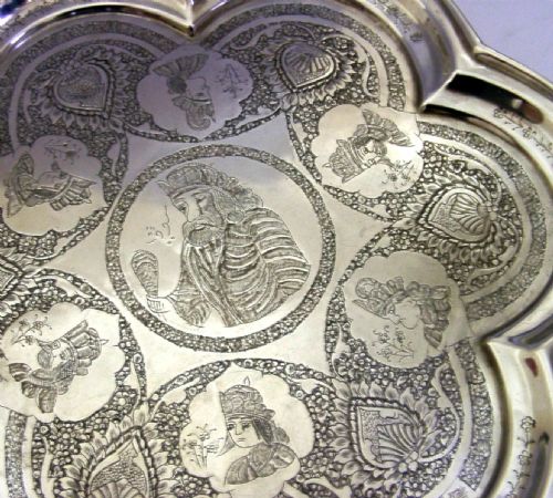 HUGE 752G EASTERN SOLID SILVER TRAY SALVER C1920 ANTIQUE 135 INCH - ADDITIONAL PHOTO 3