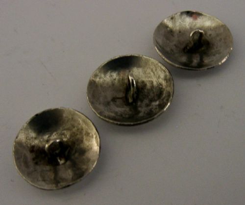 UNUSUAL SET OF THREE EASTERN SOLID SILVER NIELLO BUTTONS C1920S ANTIQUE - ADDITIONAL PHOTO 1