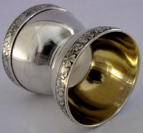 FRENCH SOLID STERLING SILVER DOUBLE EGG CUP C1890 ALEXANDRE VAGUER 42G - ADDITIONAL PHOTO 4