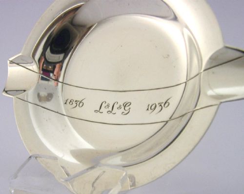 LIVERPOOL LONDON GLOBE STERLING SILVER ADVERTISING ASHTRAY 1935 ART DECO 50G - ADDITIONAL PHOTO 1