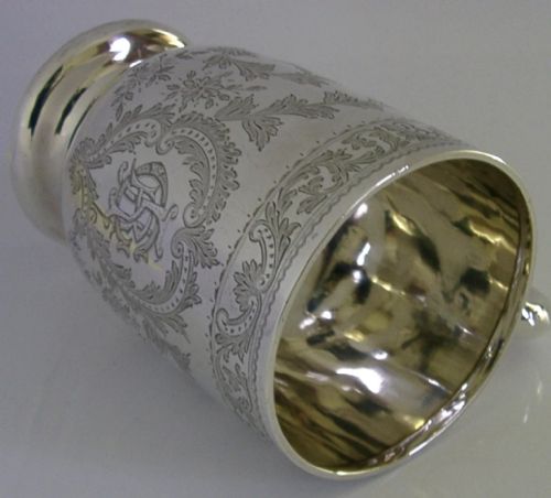 VICTORIAN ENGLISH STERLING SILVER PINT TANKARD 1896 SILVER BARWARE 224G - ADDITIONAL PHOTO 6