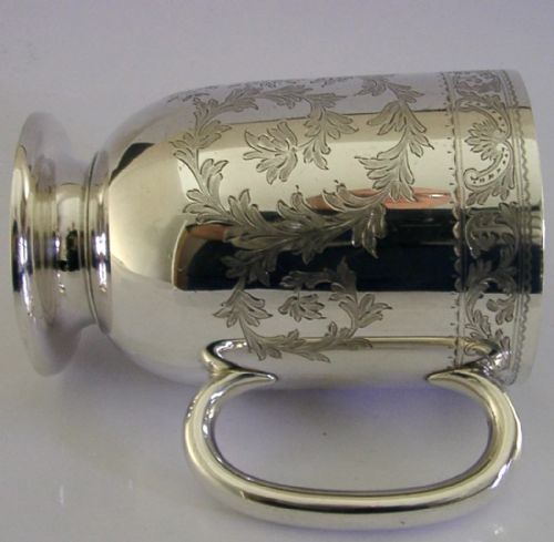 VICTORIAN ENGLISH STERLING SILVER PINT TANKARD 1896 SILVER BARWARE 224G - ADDITIONAL PHOTO 8
