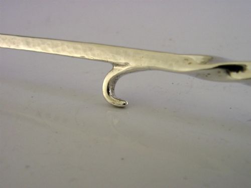 PLANNISHED ARTS CRAFTS STERLING SILVER HONEY SPOON 1939 56G STUNNING ANTIQUE - ADDITIONAL PHOTO 3