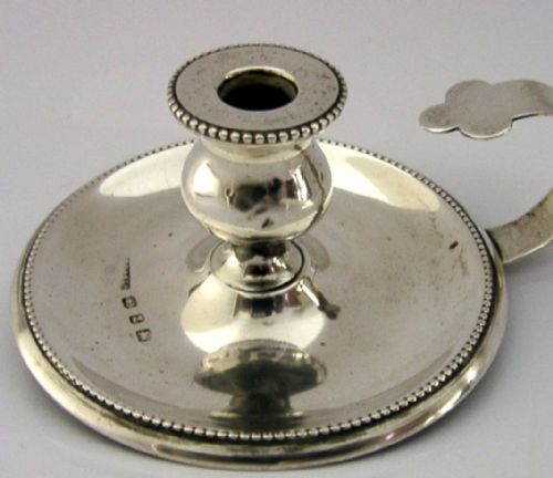 VICTORIAN STERLING SILVER GO TO BED CHANDERSTICK CANDLE STICK HOLDER 1899 - ADDITIONAL PHOTO 1