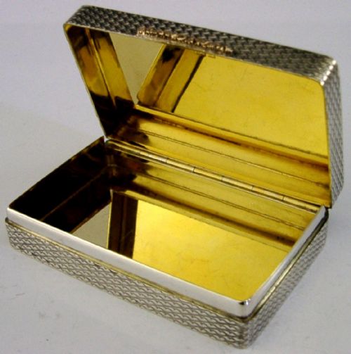 top quality stylish solid sterling silver gold box 1967 english 92g - CATEGORY: ANTIQUE SILVER - DATED 1960