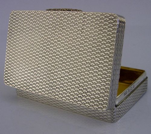 TOP QUALITY STYLISH SOLID STERLING SILVER GOLD BOX 1967 ENGLISH 92G - ADDITIONAL PHOTO 2