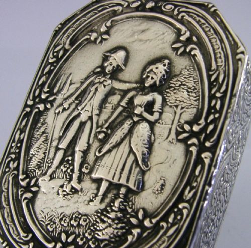 BEAUTIFUL GERMAN HANAU SOLID SILVER TABLE BOX C1900 ANTIQUE 62G - ADDITIONAL PHOTO 1