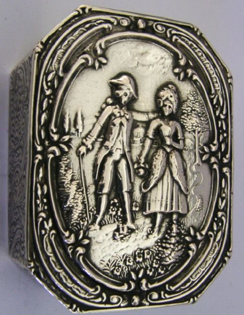 BEAUTIFUL GERMAN HANAU SOLID SILVER TABLE BOX C1900 ANTIQUE 62G - ADDITIONAL PHOTO 5