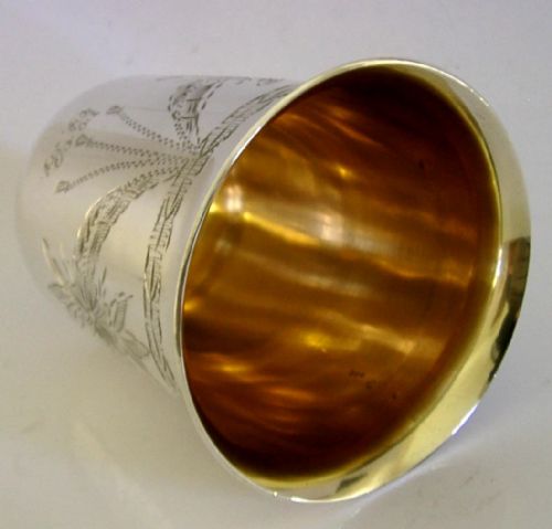 ENGLISH IMPORT SOLID STERLING SILVER BEAKER CUP 1961 BAREWAR 108G - ADDITIONAL PHOTO 2