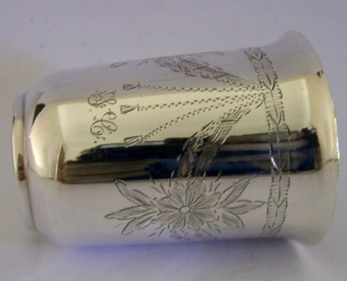 ENGLISH IMPORT SOLID STERLING SILVER BEAKER CUP 1961 BAREWAR 108G - ADDITIONAL PHOTO 4