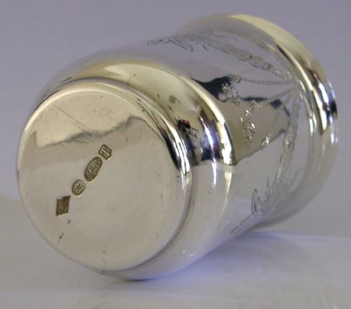 ENGLISH IMPORT SOLID STERLING SILVER BEAKER CUP 1961 BAREWAR 108G - ADDITIONAL PHOTO 5