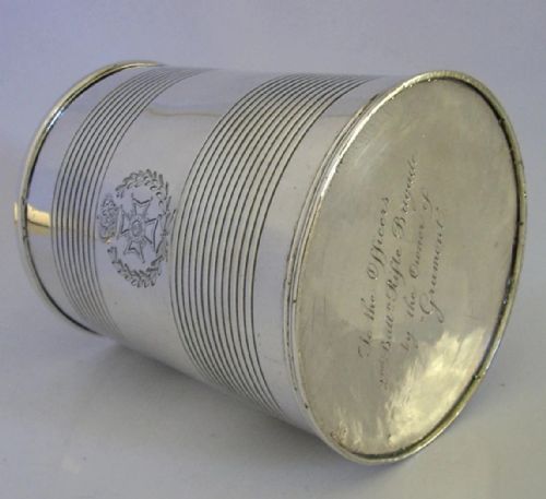 HISTORIC NAPOLEONIC WAR RIFLE BRIGADE STERLING SILVER PINT TANKARD 1829 GRAMONT - ADDITIONAL PHOTO 4