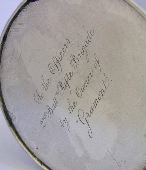 HISTORIC NAPOLEONIC WAR RIFLE BRIGADE STERLING SILVER PINT TANKARD 1829 GRAMONT - ADDITIONAL PHOTO 5