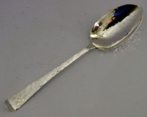 planished arts crafts sterling silver spoon 1913 antique 26g - CATEGORY: ANTIQUE SILVER - DATED 1910