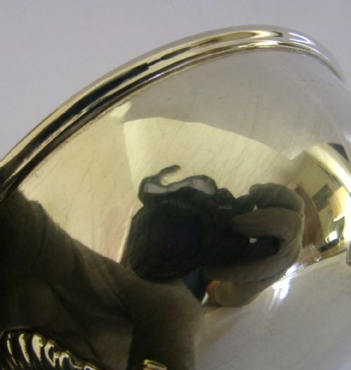 LARGE 100G ENGLISH STERLING SILVER TEA STRAINER AND DRIP BOWL STAND 1935 - ADDITIONAL PHOTO 10