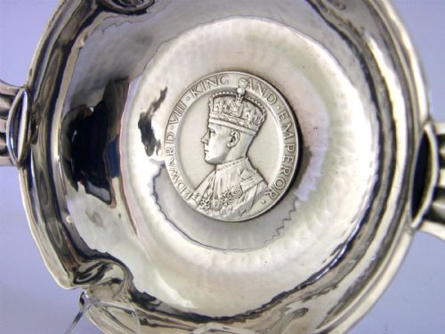 ASPREY STERLING SILVER PLANISHED EDWARD VIII ABDICATED KING QUAICH CUP BOWL 1936 - ADDITIONAL PHOTO 1