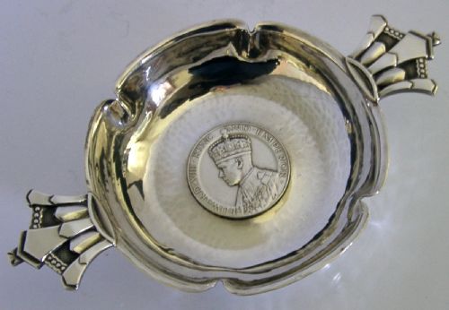 ASPREY STERLING SILVER PLANISHED EDWARD VIII ABDICATED KING QUAICH CUP BOWL 1936 - ADDITIONAL PHOTO 2