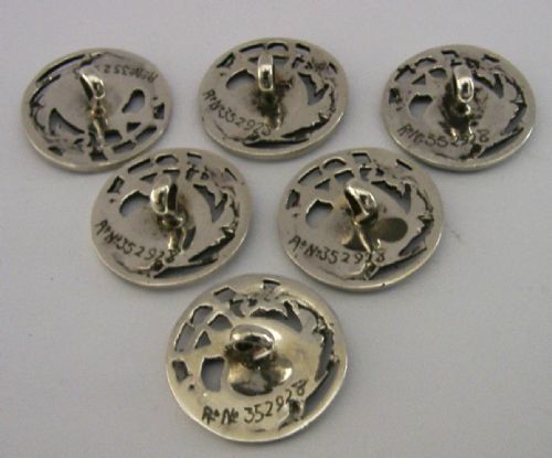 SIX ENGLISH STERLING SILVER ART NOUVEAU MAIDEN BUTTONS 1900 STUNNING CASED - ADDITIONAL PHOTO 9