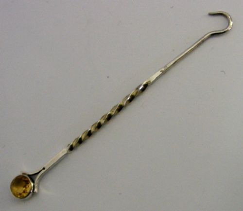 robb ballater sterling silver citrine button hook c1900 scottish antique - CATEGORY: ANTIQUE SILVER - DATED 1900