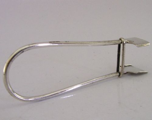 unusual sterling silver sealing wax holding tongs 1900 antique desk item - CATEGORY: ANTIQUE SILVER - DATED 1900