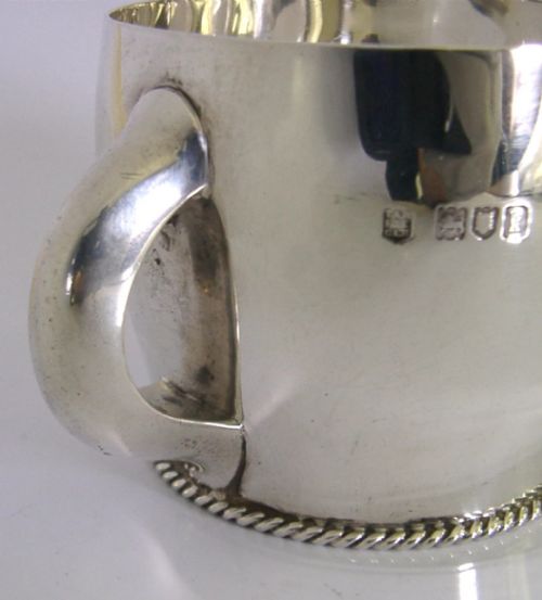 HEAVY 186G ARTS CRAFTS STERLING SILVER PORRINGER CUP BOWL 1905 ANTIQUE - ADDITIONAL PHOTO 5