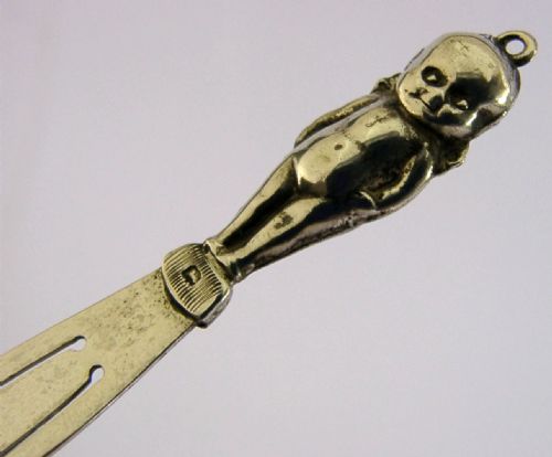 PRETTY ENGLISH SOLID STERLING SILVER KEWPIE DOLL BOOKMARK 1937 ANTIQUE - ADDITIONAL PHOTO 1