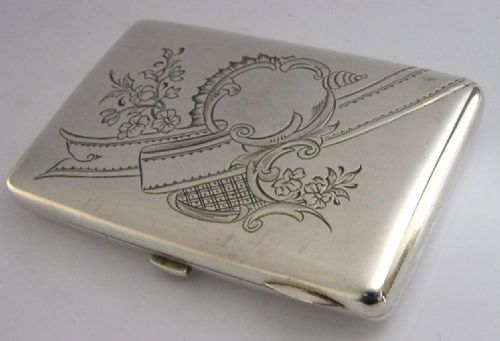 BEAUTIFUL RUSSIAN SOLID SILVER CIGARETTE CASE C1900 ANTIQUE 96G - ADDITIONAL PHOTO 3