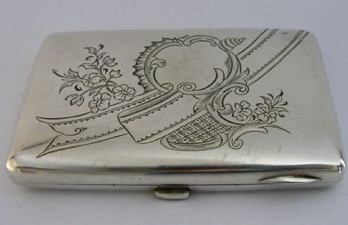 BEAUTIFUL RUSSIAN SOLID SILVER CIGARETTE CASE C1900 ANTIQUE 96G - ADDITIONAL PHOTO 5
