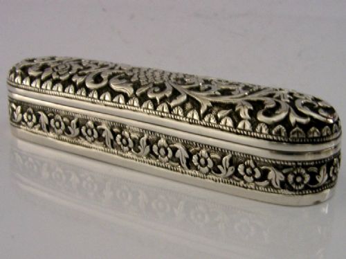 TOP QUALITY INDIAN 92G SOLID SILVER BOX KUTCH C1890 ANTIQUE - ADDITIONAL PHOTO 2