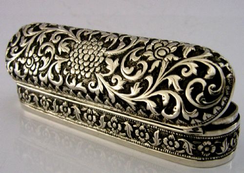 TOP QUALITY INDIAN 92G SOLID SILVER BOX KUTCH C1890 ANTIQUE - ADDITIONAL PHOTO 3