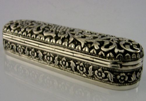 TOP QUALITY INDIAN 92G SOLID SILVER BOX KUTCH C1890 ANTIQUE - ADDITIONAL PHOTO 4