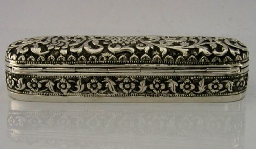 TOP QUALITY INDIAN 92G SOLID SILVER BOX KUTCH C1890 ANTIQUE - ADDITIONAL PHOTO 6