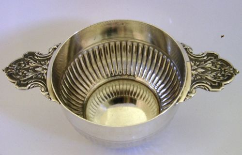 BEAUTIFUL 168G FRENCH SOLID STERLING SILVER TWO HANDLED BOWL C1890 ANTIQUE - ADDITIONAL PHOTO 4