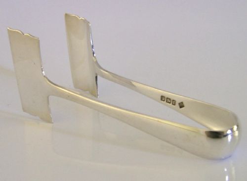 unusual victorian solid sterling silver asparagus tongs 1898 antique - CATEGORY: ANTIQUE SILVER - DATED VICTORIAN