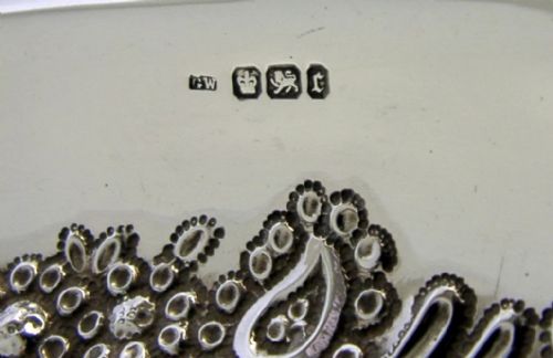 STUNNING 246G ENGLISH STERLING SILVER FLOWER EMBOSSED BOWL DISH 1909 ANTIQUE - ADDITIONAL PHOTO 12