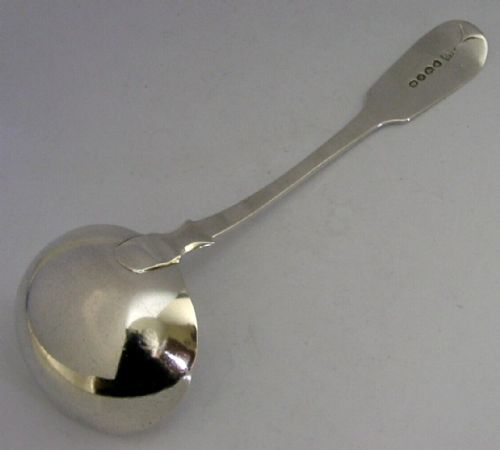WILLIAM IV STERLING SILVER HUNT FAMILY CRESTED SAUCE GRAVY LADLE 1836 58G - ADDITIONAL PHOTO 3