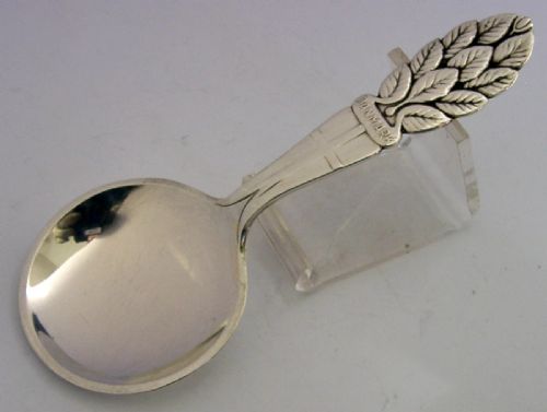 unusual danish art deco solid silver spoon server 1934 antique 38g - CATEGORY: ANTIQUE SILVER - DATED 1930