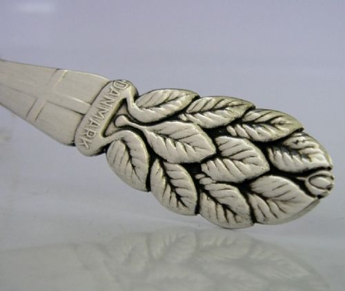 UNUSUAL DANISH ART DECO SOLID SILVER SPOON SERVER 1934 ANTIQUE 38G - ADDITIONAL PHOTO 3