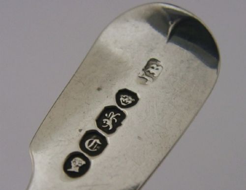 ENGLISH EARLY VICTORIAN STERLING SILVER FIDDLE PATTERN CADDY SPOON 1838 ANTIQUE - ADDITIONAL PHOTO 3