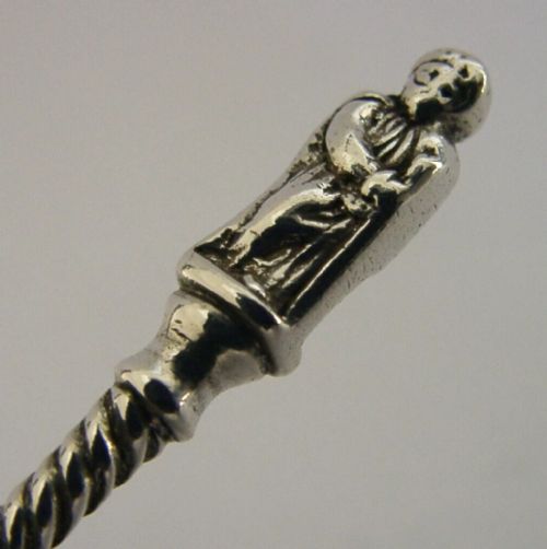 SUPERB VICTORIAN ENGLISH SOLID STERLING SILVER APOSTLE CADDY SPOON 1870 ANTIQUE - ADDITIONAL PHOTO 1
