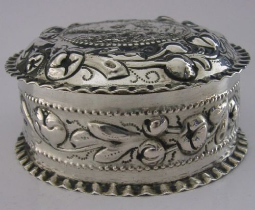 LARGE 196G GERMAN HANAU SOLID SILVER TABLE TRINKET JEWELLERY BOX C1900 ANTIQUE - ADDITIONAL PHOTO 4
