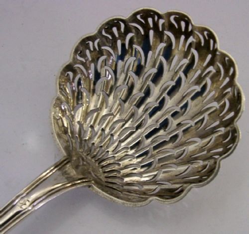 RARE C1820 FRENCH SOLID STERLING SILVER LARGE SUGAR SIFTER SPOON ANTIQUE 58G - ADDITIONAL PHOTO 2