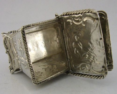 GERMAN STERING SILVER NOVELTY PICNIC BASKET BOX 1891 ANTIQUE ENGLISH IMPORT - ADDITIONAL PHOTO 6