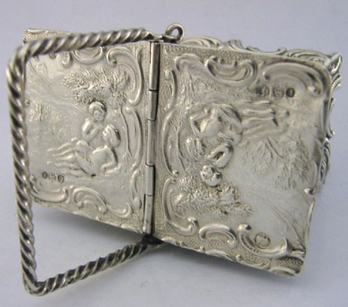 GERMAN STERING SILVER NOVELTY PICNIC BASKET BOX 1891 ANTIQUE ENGLISH IMPORT - ADDITIONAL PHOTO 7
