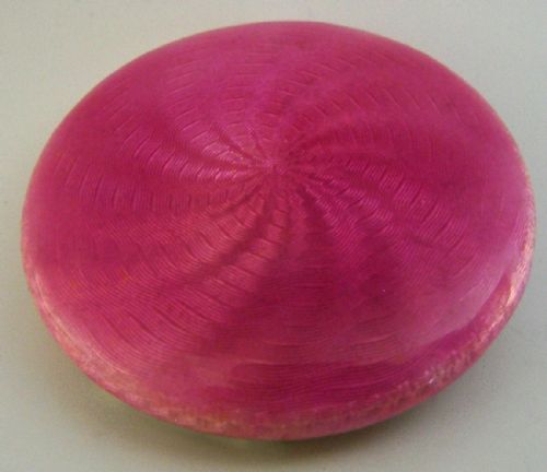 BEAUTIFUL ENGLISH SOLID STERLING SILVER PINK ENAMEL COMPACT BOX 1907 ANTIQUE - ADDITIONAL PHOTO 6