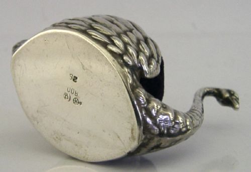 BEAUTIFUL GERMAN SOLID SILVER SWAN PIN CUSHION SEWING NEEDLEWORK C1900 - ADDITIONAL PHOTO 3